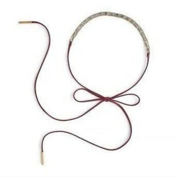 NWT Chloe + Isabel x Jen Atkin Suede + Baguette Headwrap + Choker - red - Picture 3 of 4